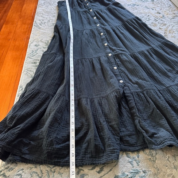 Universal Thread Black Button Down Maxi Dress Pockets M - Picture 8 of 10